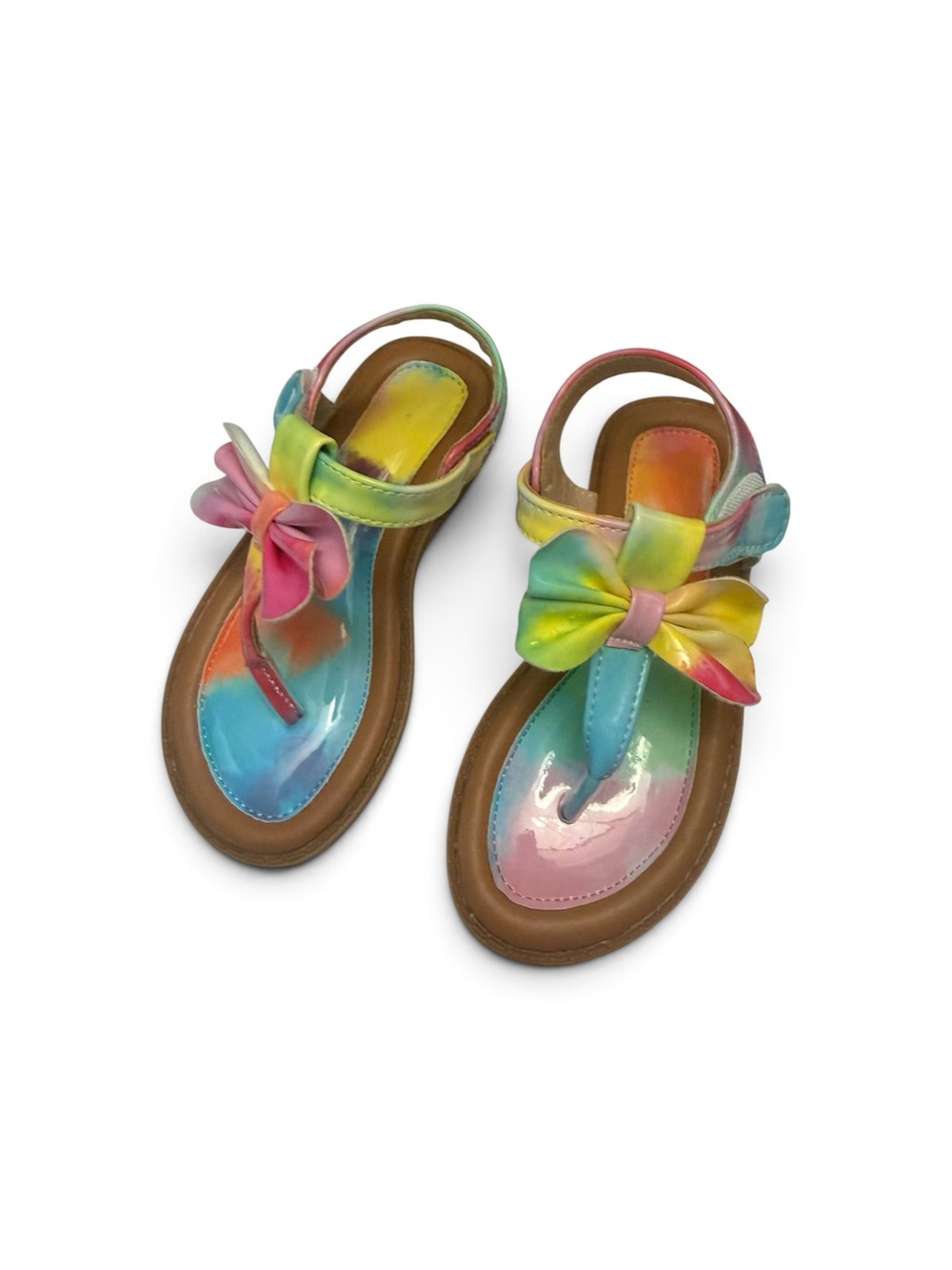 Girls Rainbow Bow Slingback Sandals - Multicolor
